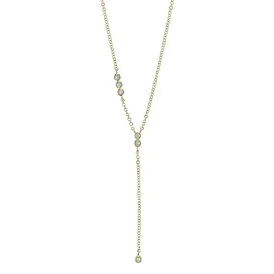 0.08CT DIAMOND BEZEL LARIAT NECKLACE