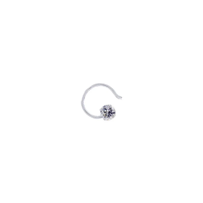 0.09Ct VVS/FG Diamond Solitaire Nose Pin 18K White Gold