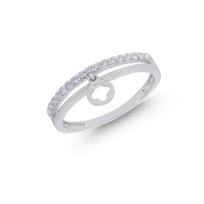 0.16Ct VVS/FG Diamond Ring in 18K White Gold
