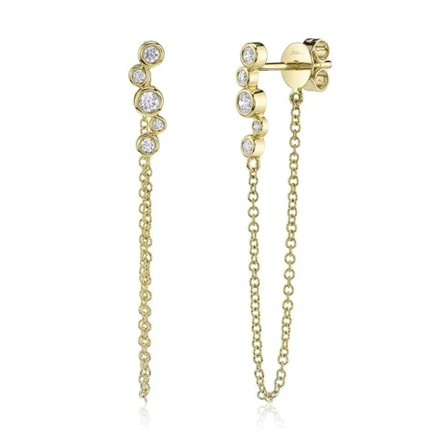 0.20CT DIAMOND BEZEL CHAIN EARRING
