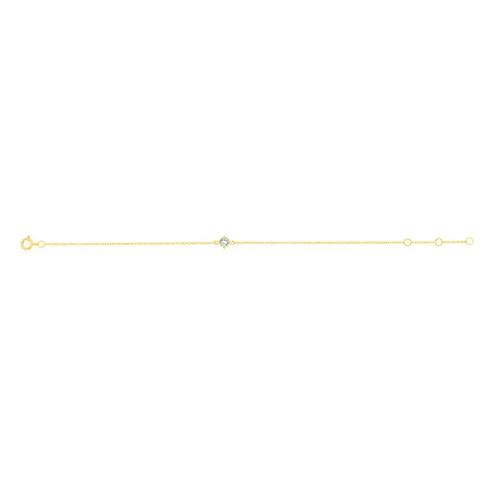 0.24 Carat Aquamarine Adjustable Bracelet 17cm in 9ct Yellow Gold
