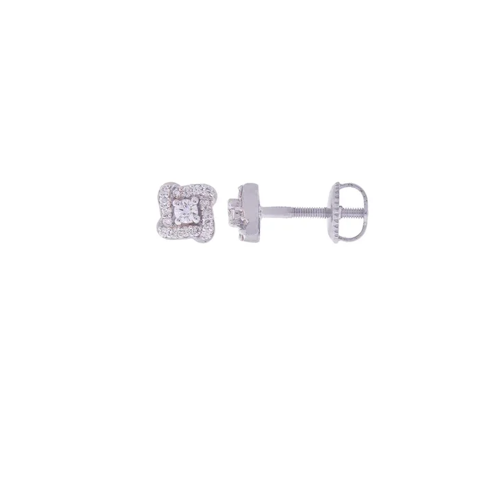 0.24Ct VVS/FG Diamond Earrings in 18K White Gold