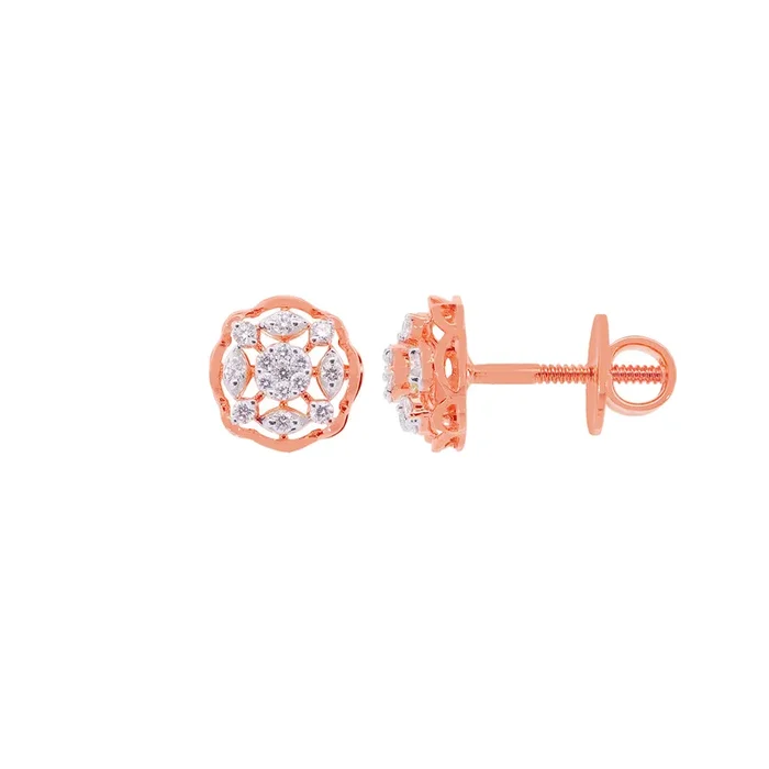 0.26Ct VVS/EF Diamond Earrings in 18K Rose Gold