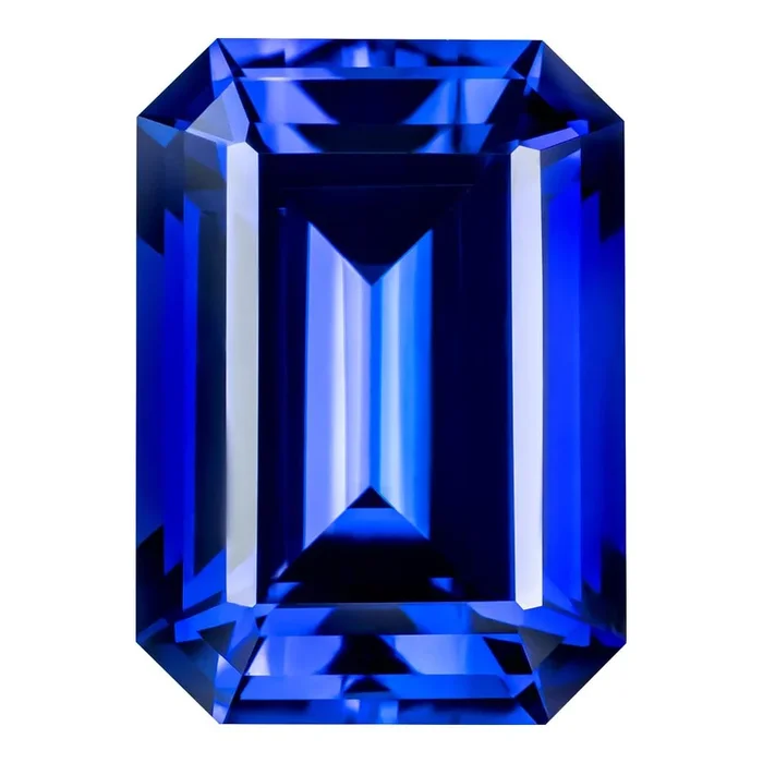 0.33 Carat Emerald Cut Lab-Created Blue Sapphire