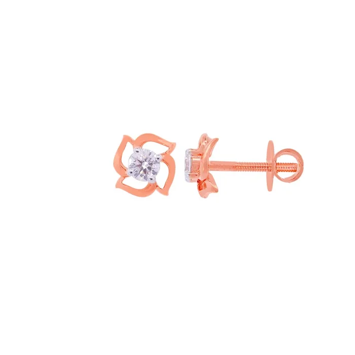 0.37Ct VVS/EF Diamond Earrings in 18K Rose Gold