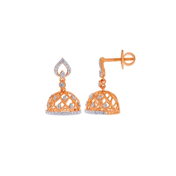 0.49Ct VVS/FG Diamond Jhumkha in 18K Rose Gold