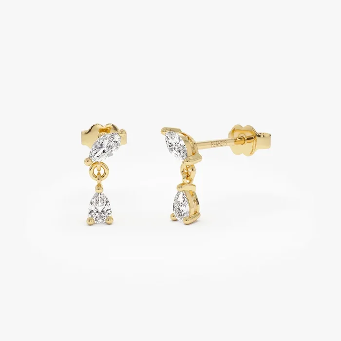 0.50 ctw 14k Mixed Match Dangling Lab Grown Diamond Studs – Kinsley