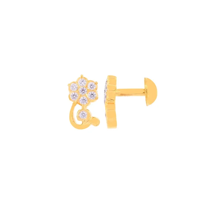 0.52Ct VVS/EF Diamond Earrings in 22K Gold