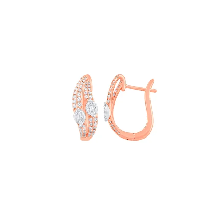 0.56Ct VVS/FG Diamond Clipon Earrings in 18K Rose Gold