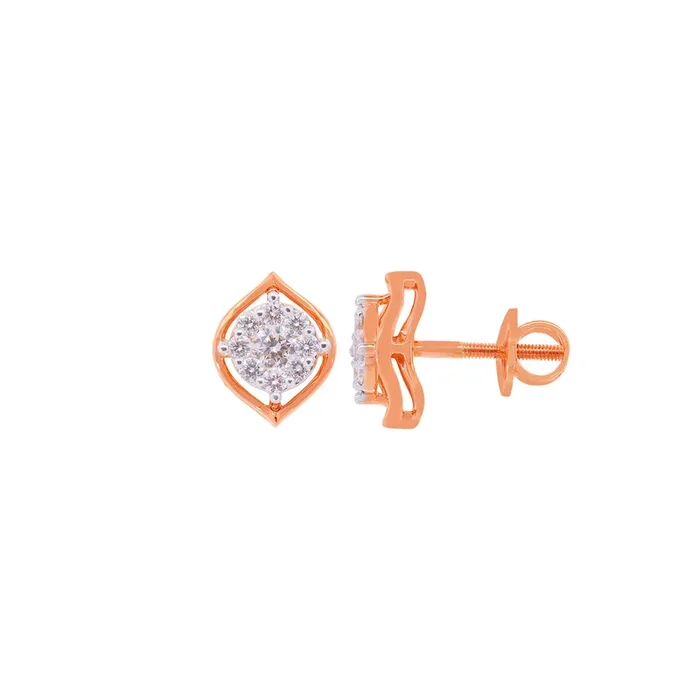 0.56Ct VVS/FG Diamond Earrings in 18K Rose Gold