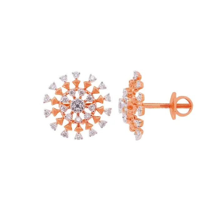 0.57Ct VVS/FG Diamond Earrings in 18K Rose Gold