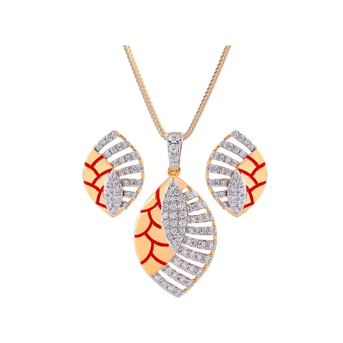 0.60Ct VVS/FG Diamond Pendant Set With Gemstones in 18K Gold