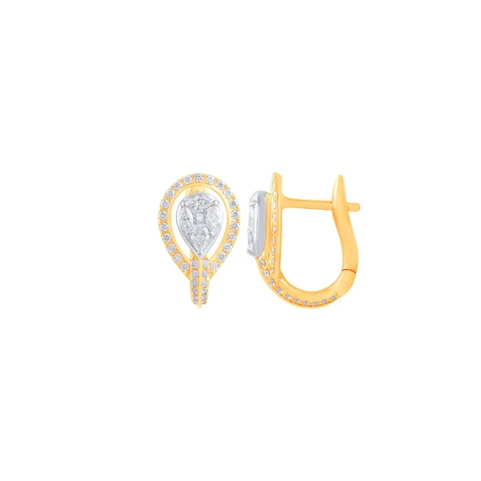 0.62Ct VVS/FG Diamond Clipon Earrings in 18K Gold