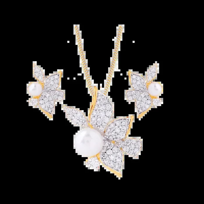 0.78Ct VVS/FG Diamond Pendant Set With Gemstones in 18K Gold