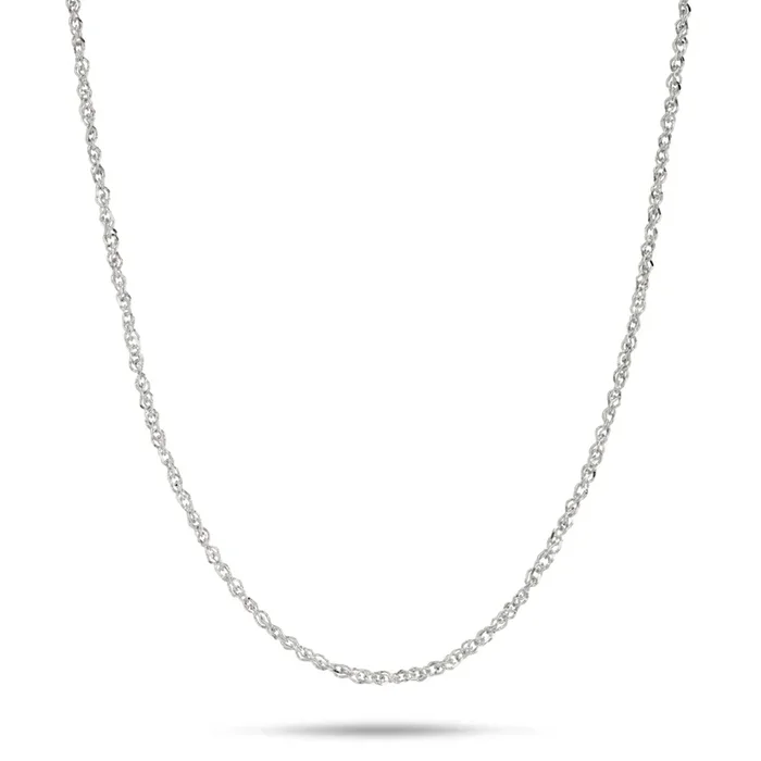 0.8mm Baby Rope Chain in White Gold
