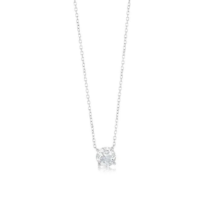 0.9 Carat White Topaz with 45cm Chain in 9ct White Gold