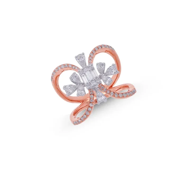 0.91Ct VVS/FG Diamond Ring in 18K Rose Gold