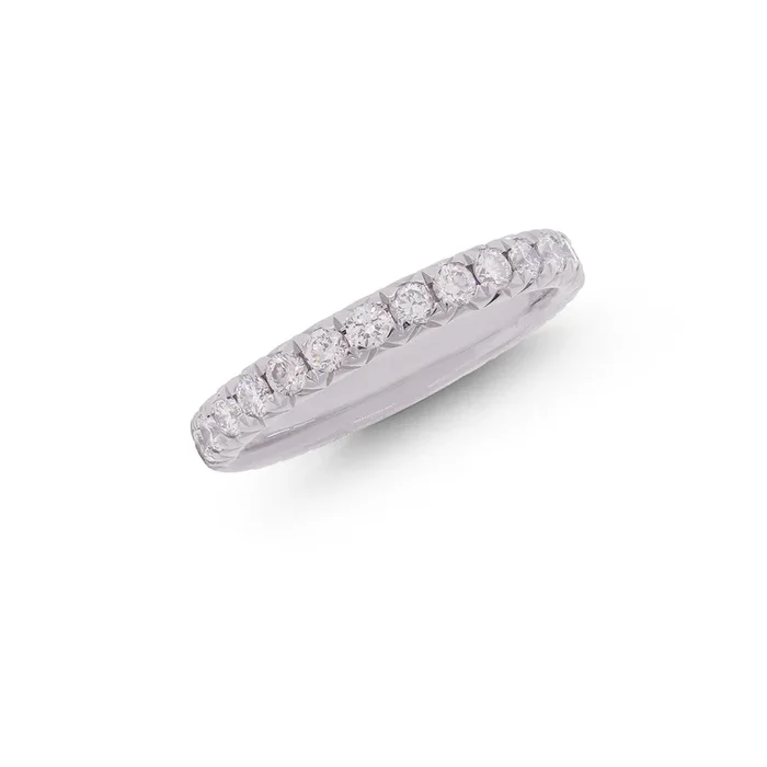 0.96Ct VVS/FG Diamond Band in 18K White Gold