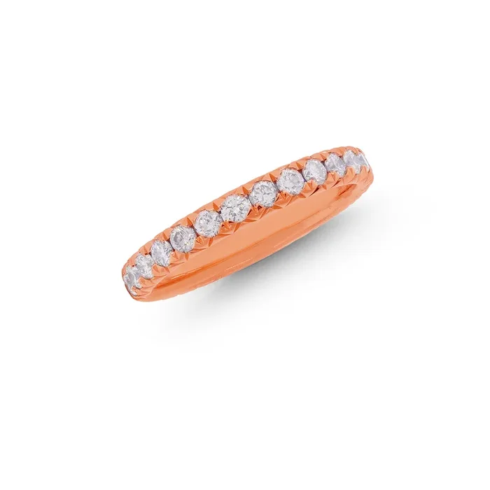 0.98Ct VVS/FG Diamond Band in 18K Rose Gold