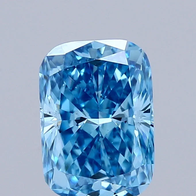 1.00 Carat Cushion Shaped, Excellent Cut, FANCY VIVID BLUE Color, VS1 Clarity, IGI Certified Lab Grown Diamond