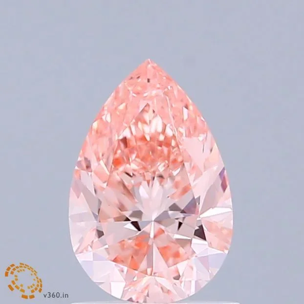 1.00 Carat Pear Shaped, Excellent Cut, FANCY VIVID PINK Color, VVS2 Clarity, IGI Certified Lab Grown Diamond