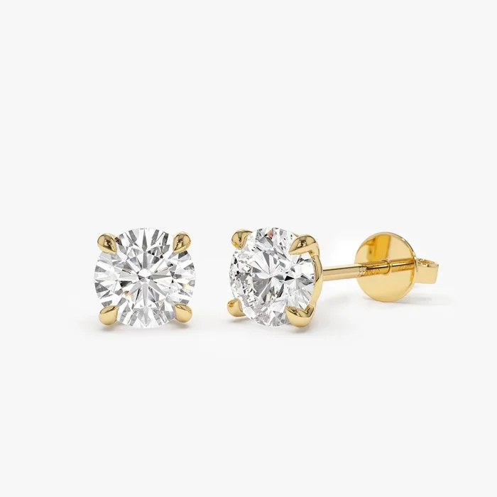 1.00 ctw 14k Classic Four Prong Lab Grown Round Diamond Studs – Verdo