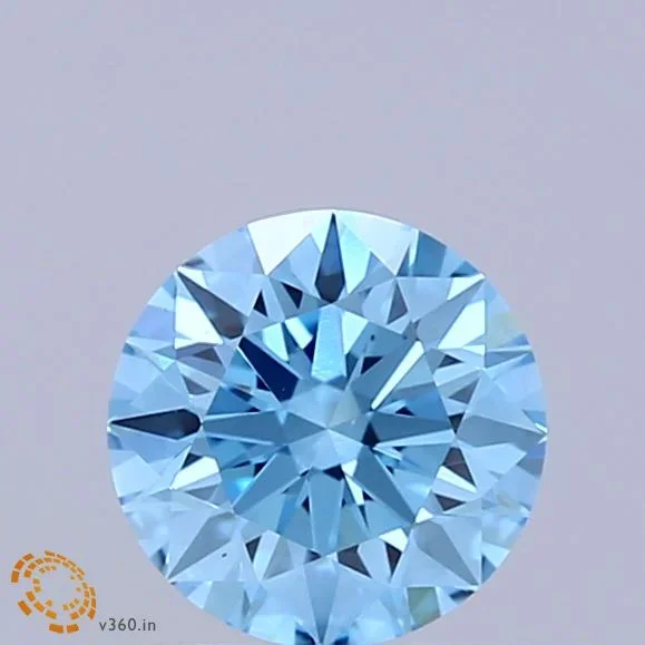 1.01 Carat Round Shaped, Ideal Cut, FANCY VIVID BLUE Color, VS1 Clarity, IGI Certified Lab Grown Diamond
