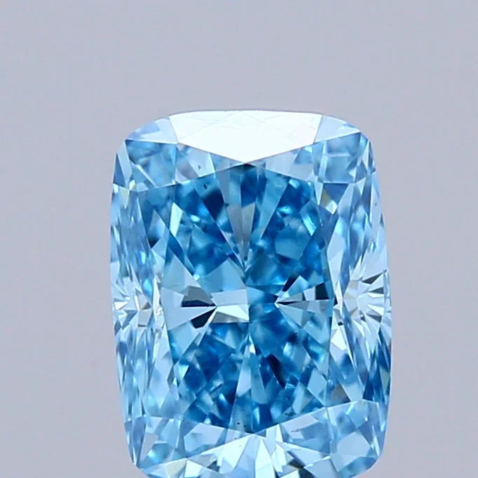 1.03 Carat Cushion Shaped, Excellent Cut, FANCY VIVID BLUE Color, VS2 Clarity, IGI Certified Lab Grown Diamond