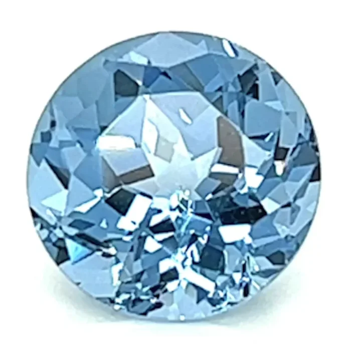 1.03 Carat Round Cut Lab-Created Aqua Blue Spinel