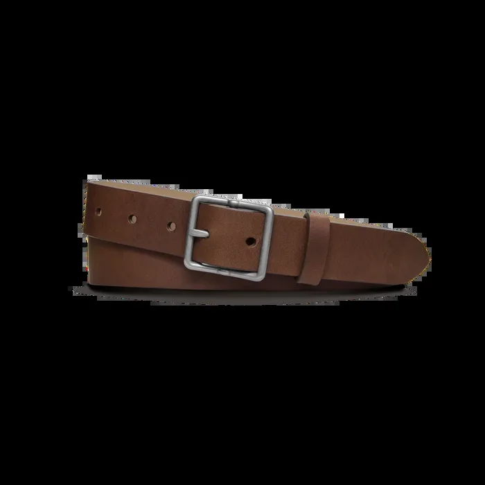 1 1/4″ Center Bar Buckle Belt – Medium Brown
