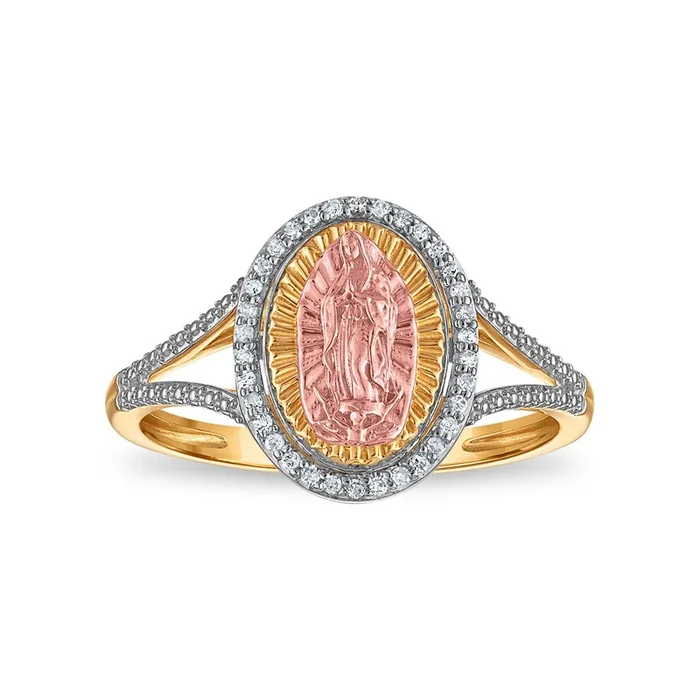 1/10 CTW Natural Diamond Guadalupe Ring in 10KT Gold