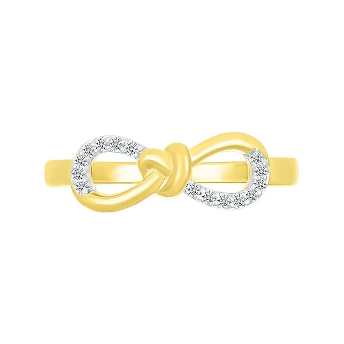 1/10 CTW Natural Diamond Infinity Ring in 10KT Yellow Gold
