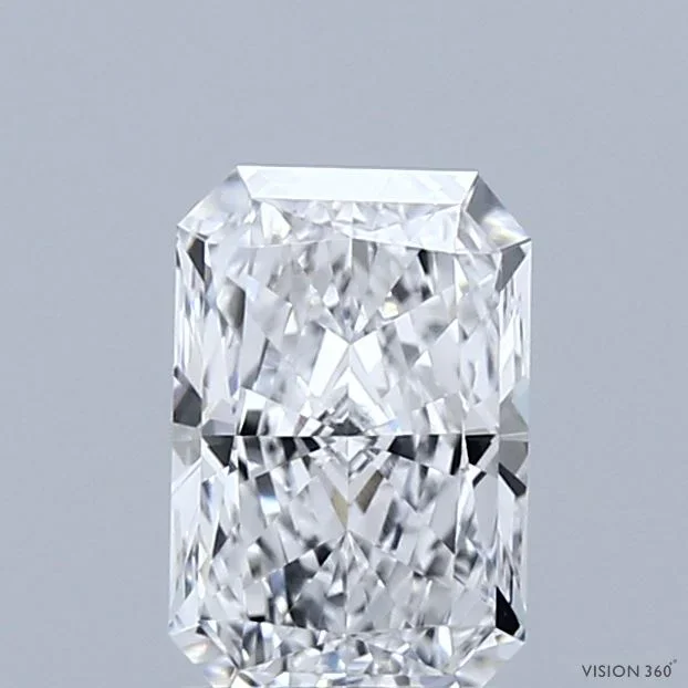 1.11 Carat Radiant Shaped, Ideal Cut, D Color, VVS2 Clarity, IGI Certified Lab Grown Diamond