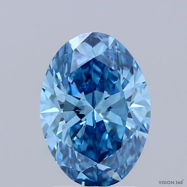 1.12 Carat Oval Shaped, Ideal Cut, FANCY VIVID BLUE Color, VS2 Clarity, IGI Certified Lab Grown Diamond