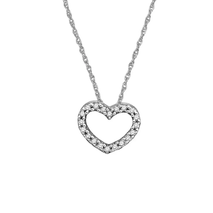 1/12 CTW Natural Diamond Heart 18-inch Pendant in 10KT White Gold
