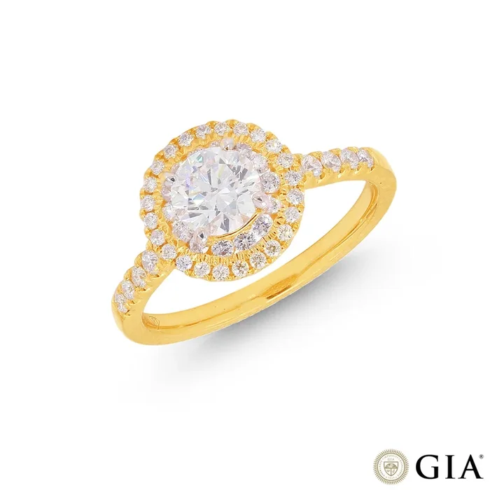 1.14CTW VVS2/F GIA Certified Diamond Ring in 18K Gold