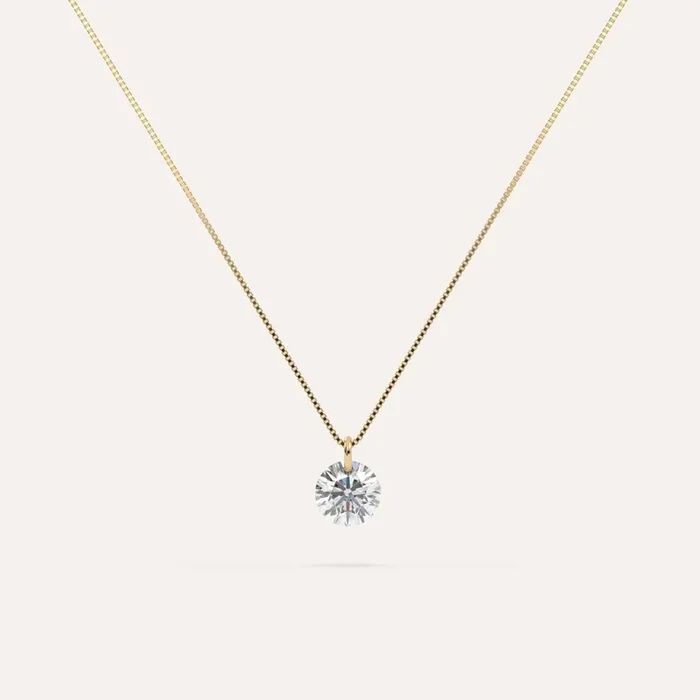 1/2 carat Floating Round Diamond Necklace