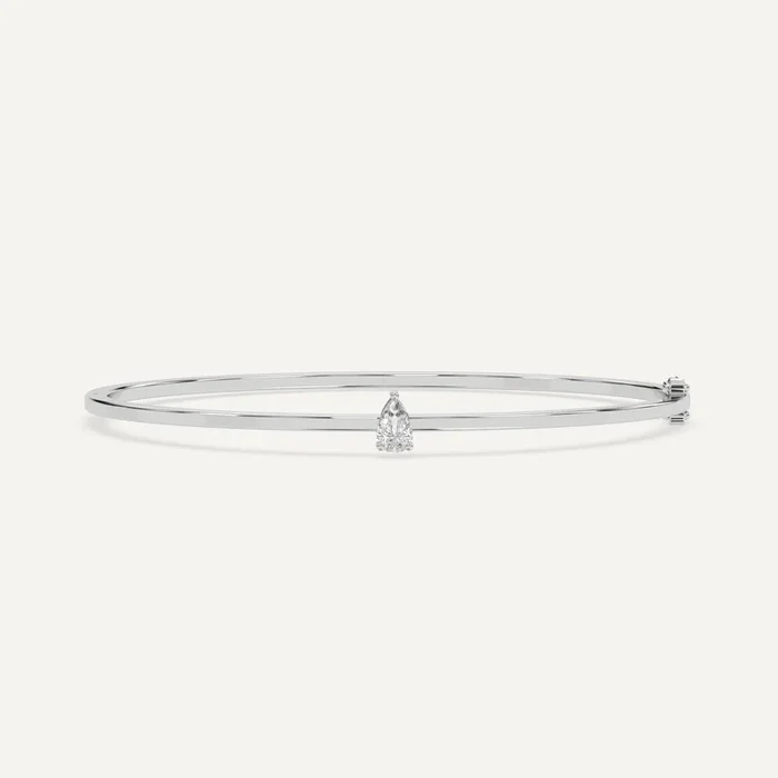 1/2 carat Pear Diamond Solitaire, Bangle Bracelet