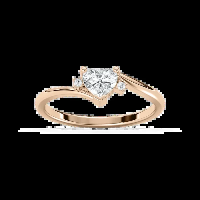 1/2 ctw Heart and Round Lab Grown Diamond Bypass Promise Ring