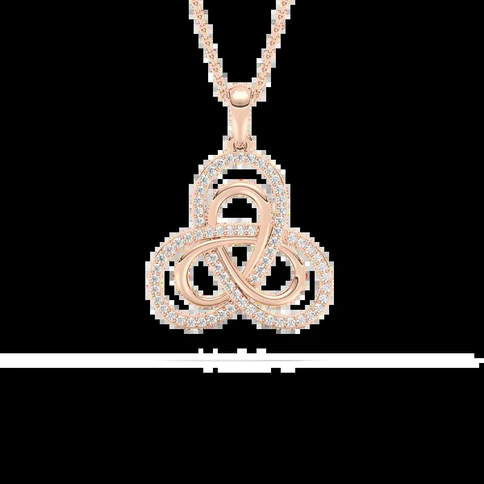 1/2 ctw Round Lab Grown Diamond Infinity Knot Pendant – 18 Inches