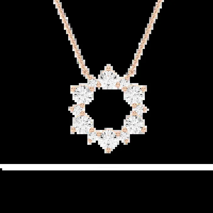 1/2 ctw Round Lab Grown Diamond Open Snowflake Pendant – 18 Inches