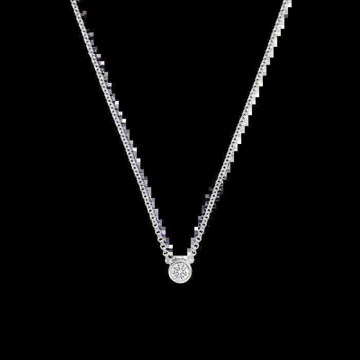 1/4 Carat Round Diamond Necklace – White Gold