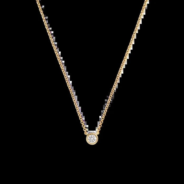 1/4 Carat Round Diamond Necklace – Yellow Gold