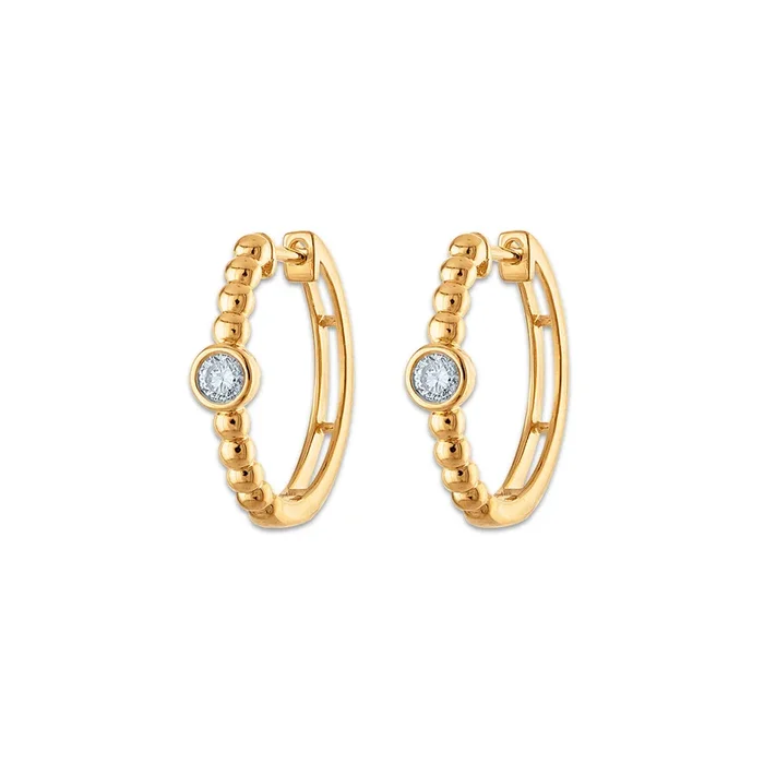 1/4 CTW Lab Grown Diamond Hoop Earrings in Gold Vermeil