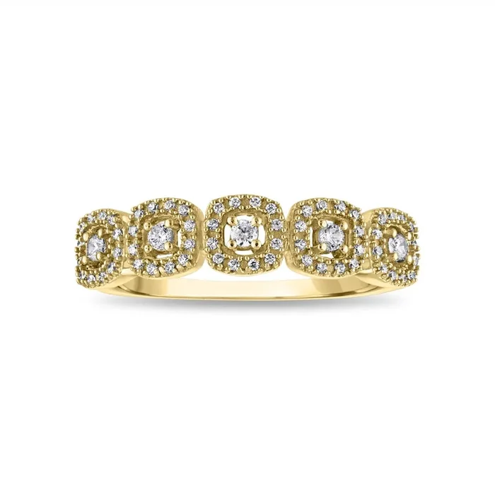 1/4 CTW Natural Diamond Halo Anniversary Ring in 10KT Gold