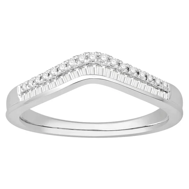 1/4 CTW Natural Diamond Tiara Crown Ring in 10KT White Gold