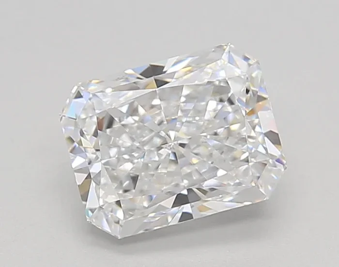 1.47 Carat Radiant Shaped, Ideal Cut, D Color, VS2 Clarity, IGI Certified Lab Grown Diamond