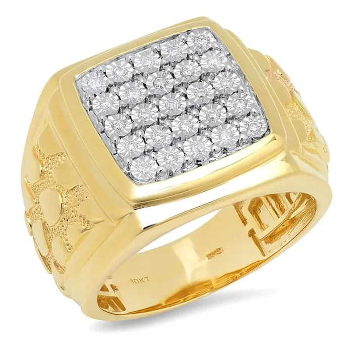 1/5 CTW Natural Diamond Ring in 10KT Yellow Gold