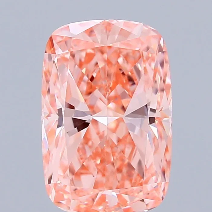 1.50 Carat Cushion Shaped, Ideal Cut, FANCY VIVID PINK Color, VS1 Clarity, IGI Certified Lab Grown Diamond