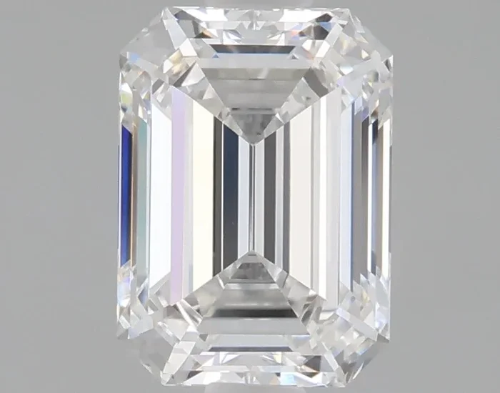 1.50 Carat Emerald Shaped, Ideal Cut, E Color, VVS2 Clarity, IGI Certified Lab Grown Diamond